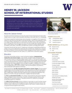 HENRY M. JACKSON SCHOOL OF INTERNATIONAL STUDIES