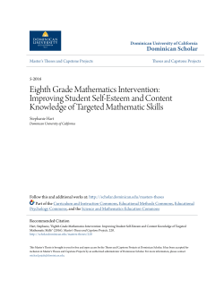 Eighth Grade Mathematics Intervention: Improving Student Self