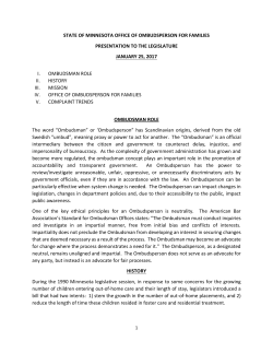 Presentation by Ombudsperson for Families