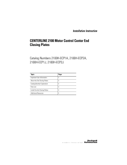 2100-IN069A-EN-P, CENTERLINE 2100 Motor Control Center End