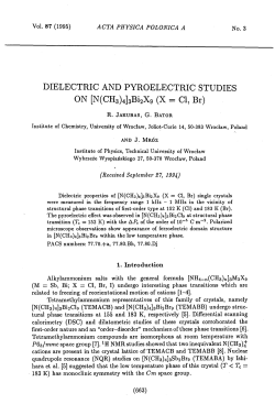 DIELECTRIC AND PYROELECTRIC STUDIES ON [N(CH3)4