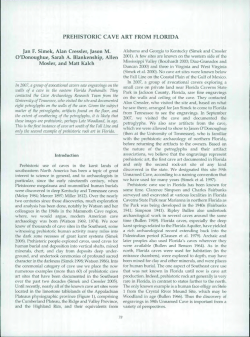 PREHISTORIC CAVE ART FROM FLORIDA Jan F. Simek, Alan