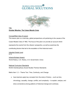 Cuban Missile Crisis Lesson Plan