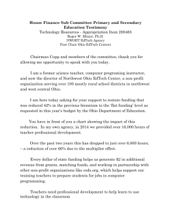 House Finance Sub Committee Primary and Secondary Education