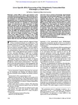 Liver-Specific RNA Processing of the Ubiquitously