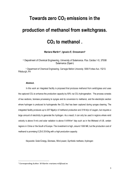 Towards zero CO2 emissions in the production of methanol from