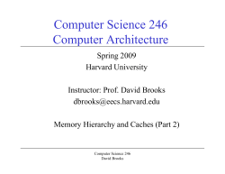 Computer Science 246 Computer Architecture