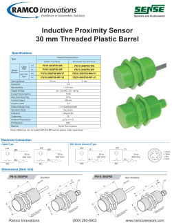 Inductive Proximity Sensor 30 mm Threaded Plastic Barrel