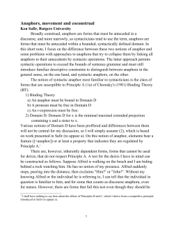 Anaphors, movement and coconstrual - RuCCS