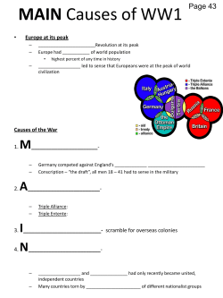 MAIN Causes of WW1