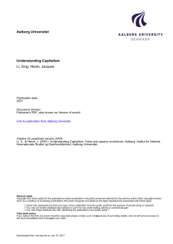 Aalborg Universitet Understanding Capitalism Li, Xing - VBN