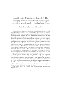 A guide to the Unfortunate Traveller? The emerging prose voice in