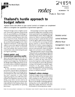 Thailand`s hurdle approach to budget reform