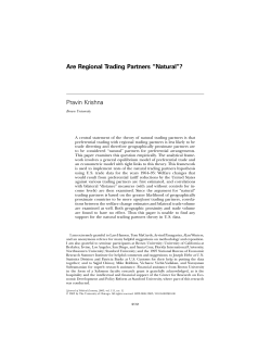 Are Regional Trading Partners &ldquo;Natural&rdquo;?