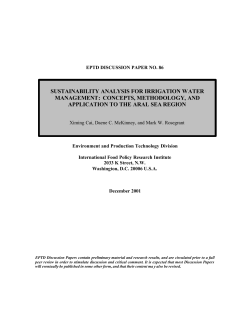 Sustainability Analysis for Irrigation Water