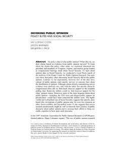 INVOKING PUBLIC OPINION POLICY ELITES AND SOCIAL