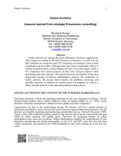 Online Auctions (lessons learned from strategic E