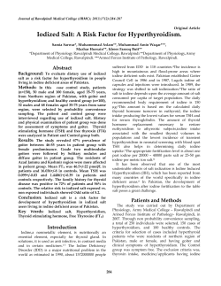 Iodized Salt: A Risk Factor for Hyperthyroidism.