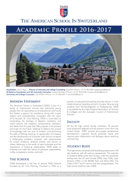 Academic Profile 2016-2017 - The American School in Switzerland