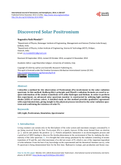 Discovered Solar Positronium - Scientific Research Publishing