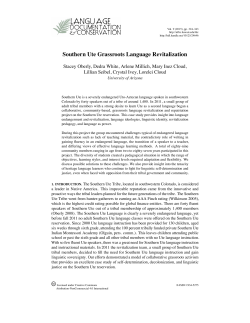 Southern Ute Grassroots Language Revitalization