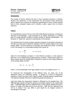 Physics &ndash; Engineering Introduction The studies of atomic spectra