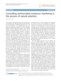 Controlling antimicrobial resistance: Interfering in the process of