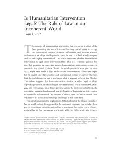 Is Humanitarian Intervention Legal? The Rule of Law in an