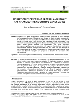 IRRIGATION ENGINEERING IN SPAIN AND HOW IT HAS