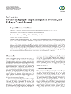 Advances in Hypergolic Propellants: Ignition, Hydrazine, and