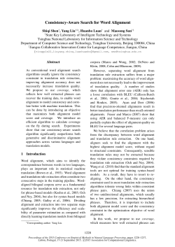 Consistency-Aware Search for Word Alignment