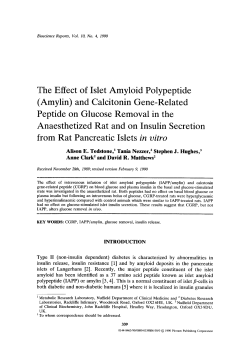 The effect of islet amyloid polypeptide (amylin
