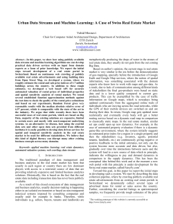 Urban Data Streams and Machine Learning: A Case of Swiss Real