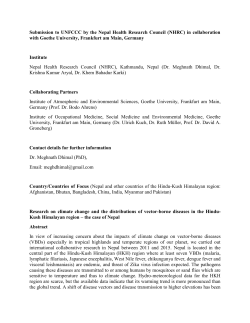 Submission to UNFCCC by the Nepal Health Research Council