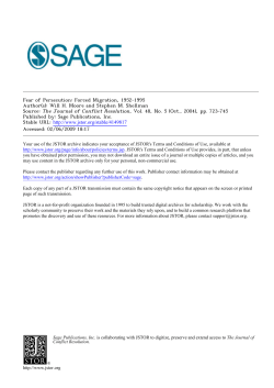 Fear of Persecution: Forced Migration, 1952-1995.