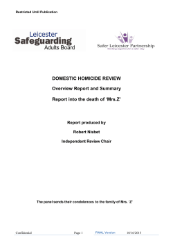 DOMESTIC HOMICIDE REVIEW Overview Report and Summary