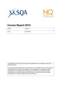 2015 Higher Spanish Course Report