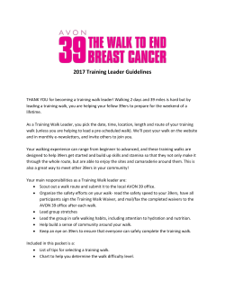 Training Walk Leader Guidelines