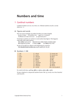 Numbers and time - Oxford University Press