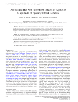 Effects of Aging on Magnitude of Spacing Effect Benefits