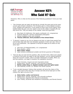 Answer KEY: Who Said It? Quiz