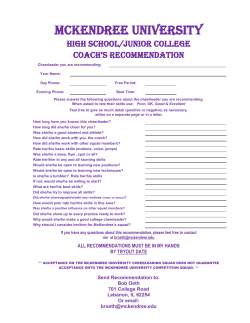 Coach Recommendation - McKendree University