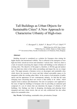 Tall Buildings as Urban Objects for Sustainable Cities? A New