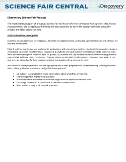 Elementary Science Fair Projects