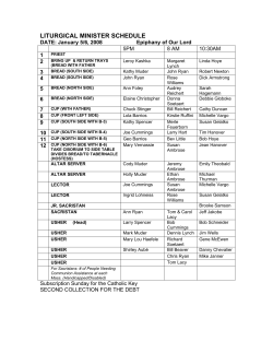 liturgical minister schedule