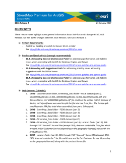 SMP for ArcGIS Europe HERE 2016 Release 2