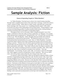 Sample Analysis Fiction