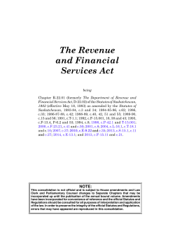 The Revenue and Financial Services Act