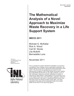The Mathematical Analysis of a Novel Approach to Maximize Waste