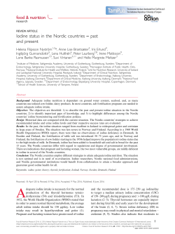 Iodine status in the Nordic countries &Aacute;past and present